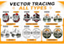 convert redraw trace replicate logo sketch image to vector